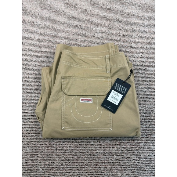 True Religion Brand Jeans Men's Baggy Cargo Pant Size 38x32 Travertine MSRP $159 - Picture 1 of 10